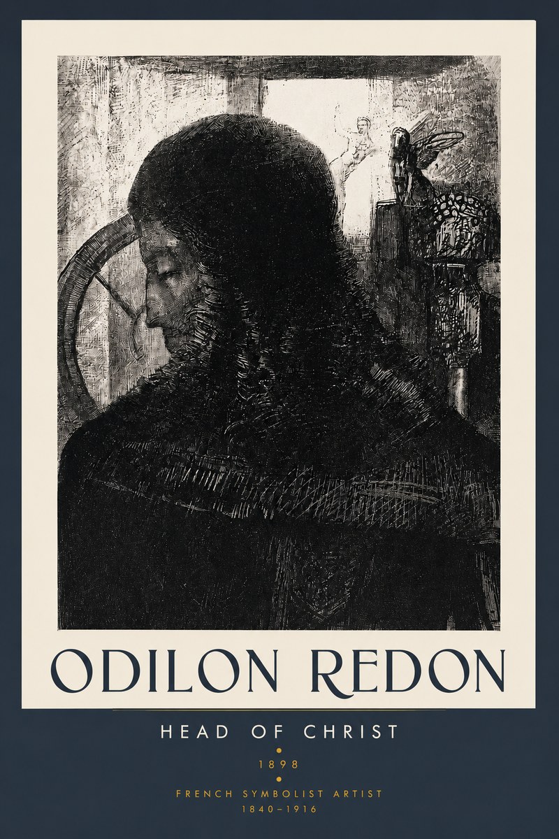 Odilon Redon Head of Christ II No3 - Affiche