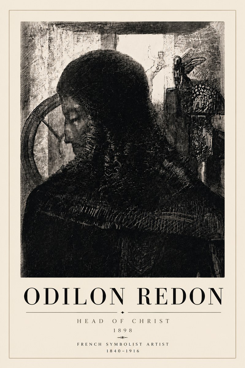 Odilon Redon Head of Christ II No6 - Affiche