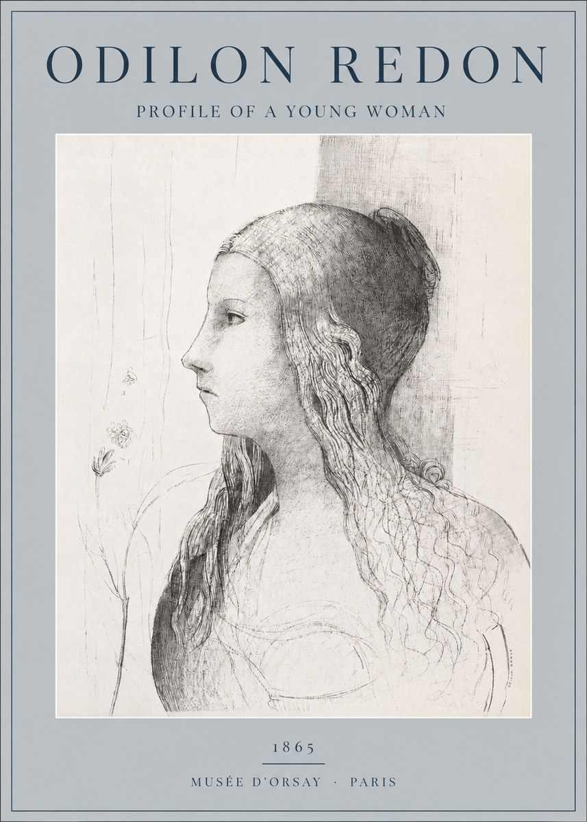 Odilon Redon Profile of a Young Woman No2 - Affiche