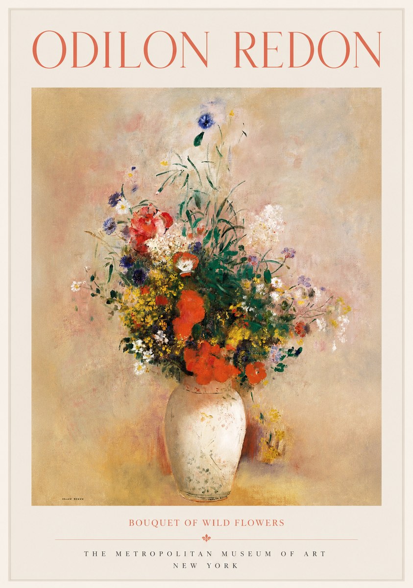 Odilon Redon Bouquet of Wild Flowers II No1 - Affiche
