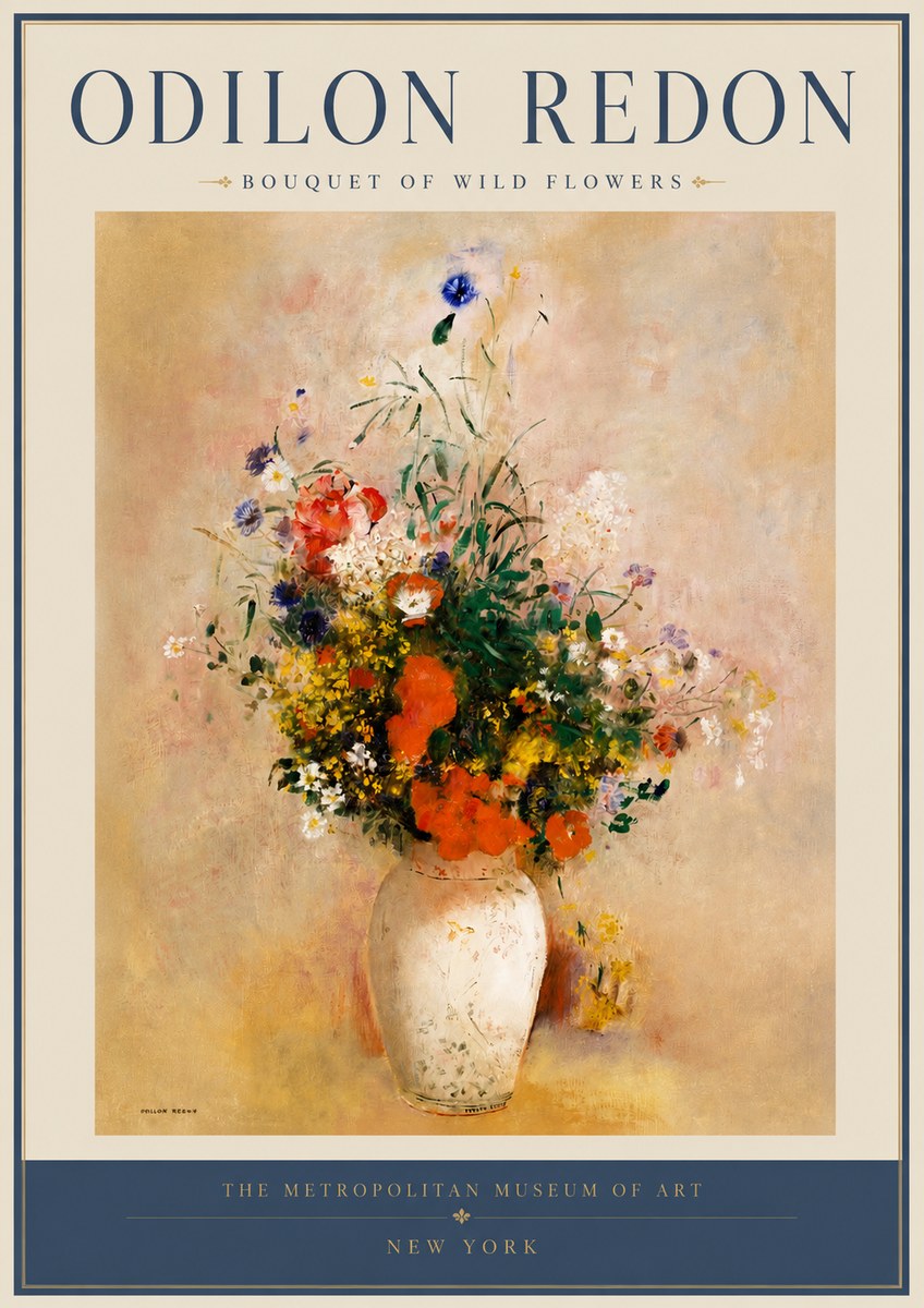 Odilon Redon Bouquet of Wild Flowers II No2 - Affiche