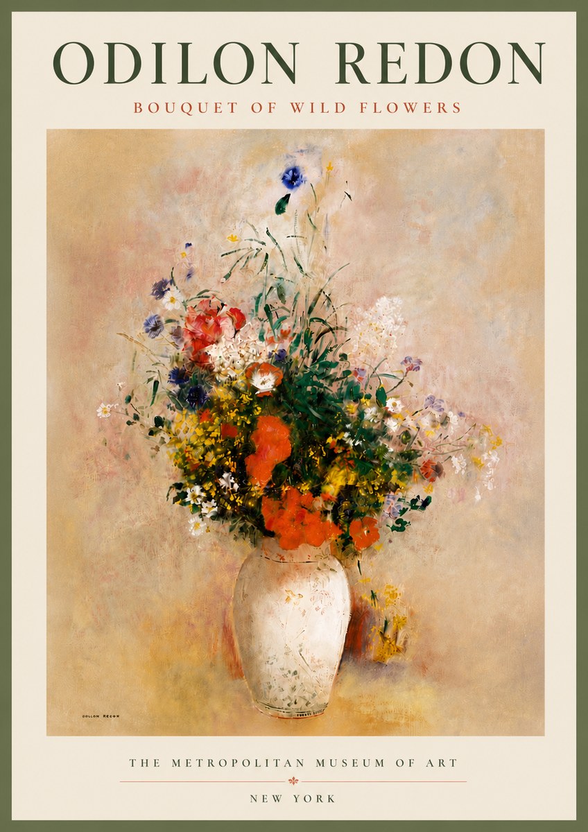 Odilon Redon Bouquet of Wild Flowers II No5 - Affiche