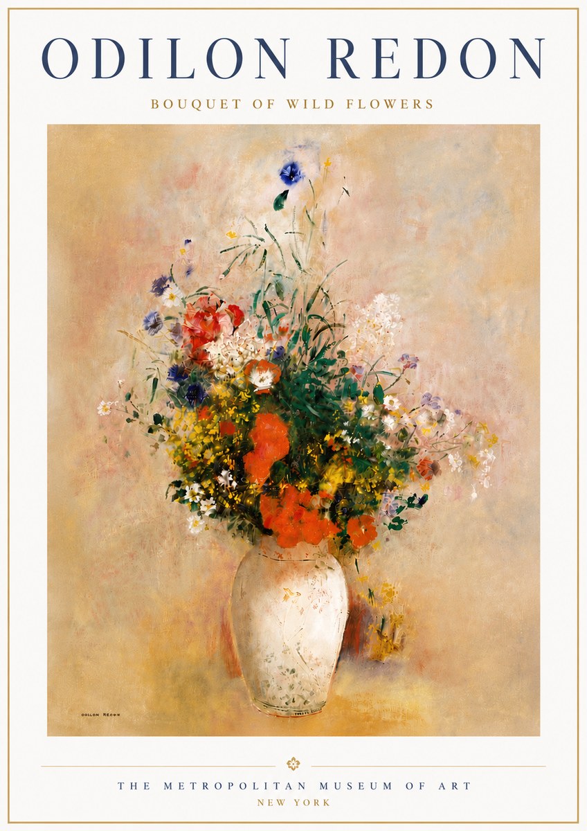 Odilon Redon Bouquet of Wild Flowers II No6 - Affiche