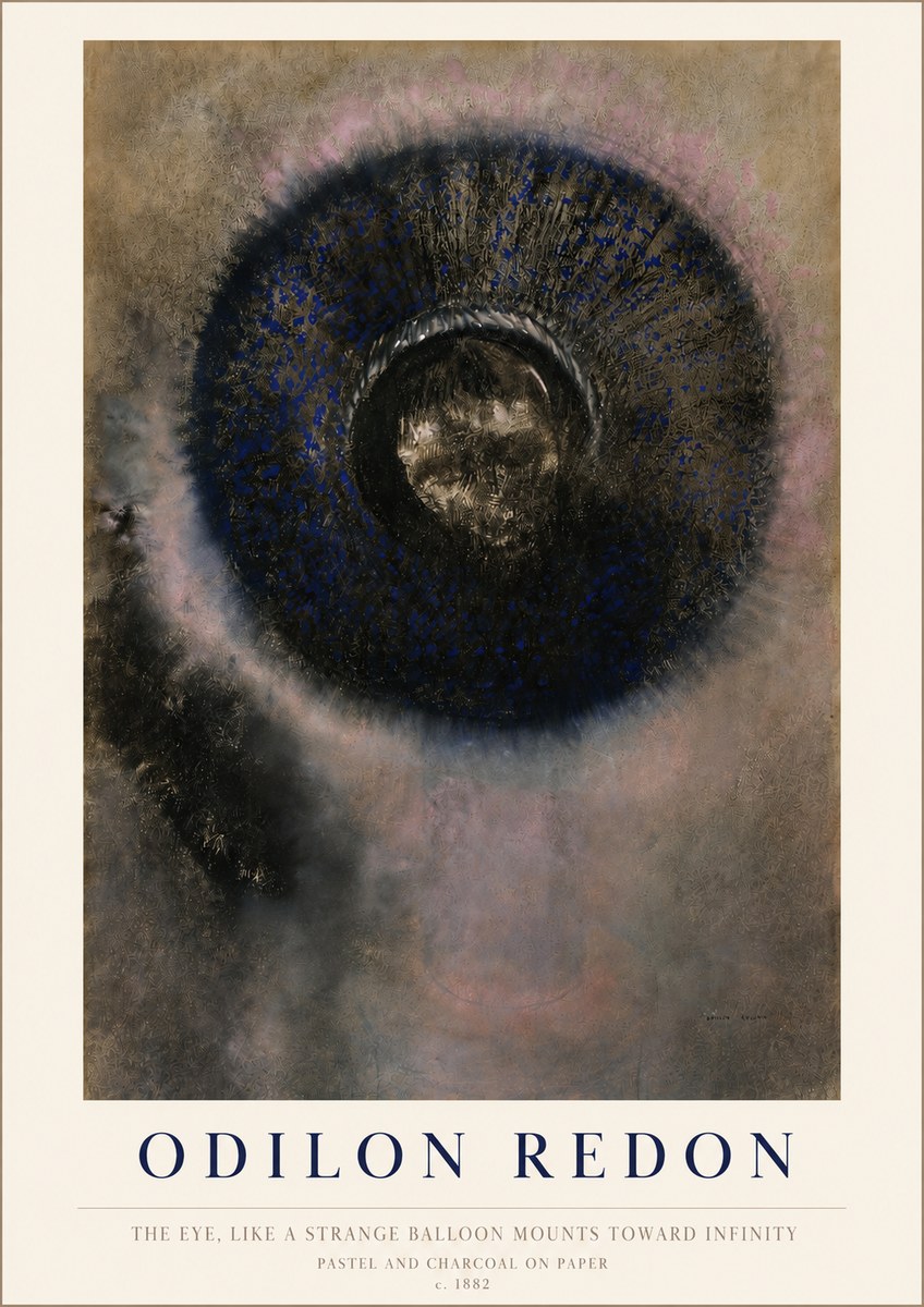 Odilon Redon The Eye, Like a Strange Balloon Mounts Toward Infinity No3 - Affiche