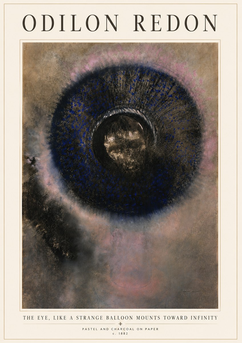 Odilon Redon The Eye, Like a Strange Balloon Mounts Toward Infinity No5 - Affiche