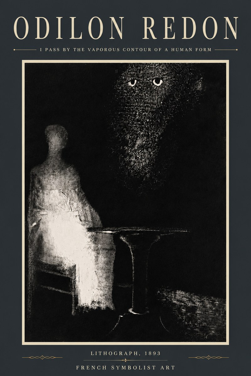 Odilon Redon I Pass by the Vaporous Contour of a Human Form No5 - Affiche