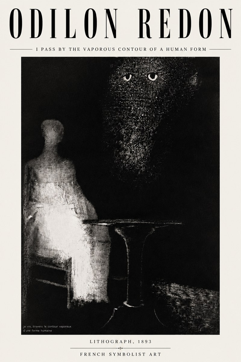 Odilon Redon I Pass by the Vaporous Contour of a Human Form No6 - Affiche