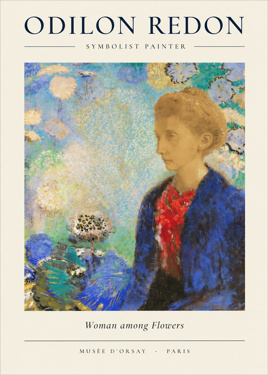 Odilon Redon Woman Among Flowers No1 - Affiche