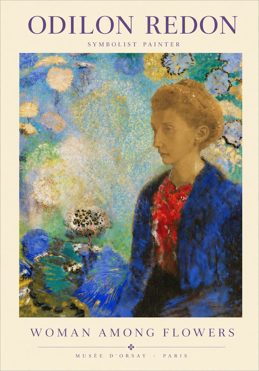 Odilon Redon Woman Among Flowers No3 - Affiche