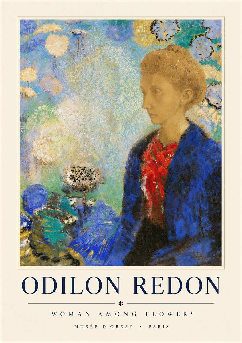 Odilon Redon Woman Among Flowers No4 - Affiche
