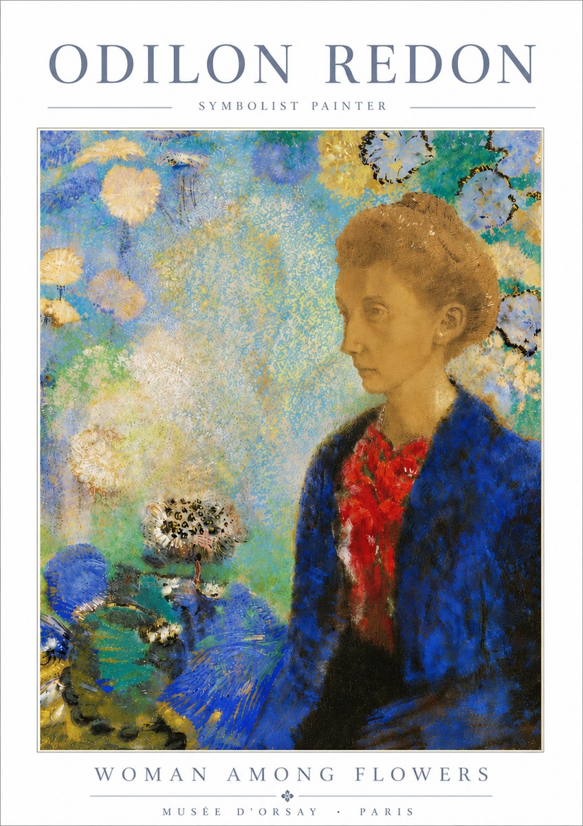 Odilon Redon Woman Among Flowers No6 - Affiche