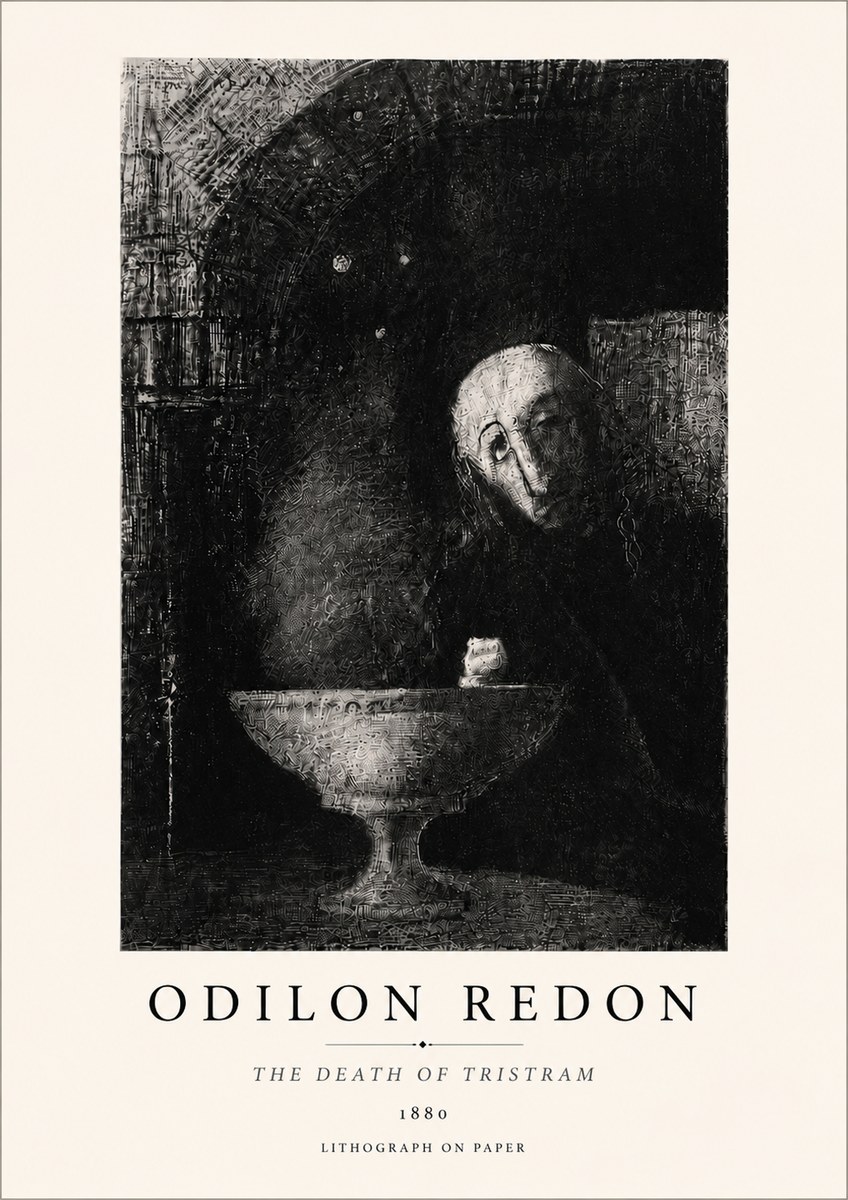 Odilon Redon The Death of Tristram No5 - Affiche