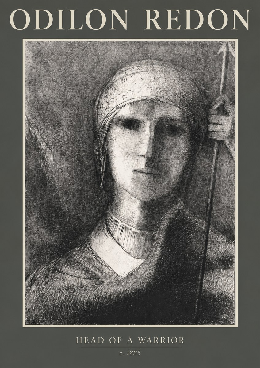 Odilon Redon Head of a Warrior No2 - Affiche