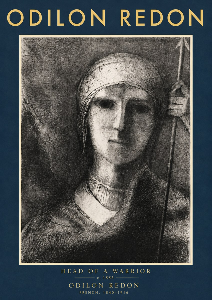 Odilon Redon Head of a Warrior No4 - Affiche
