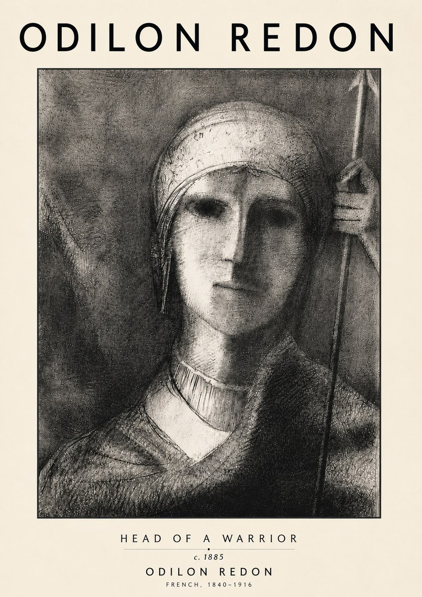 Odilon Redon Head of a Warrior No6 - Affiche