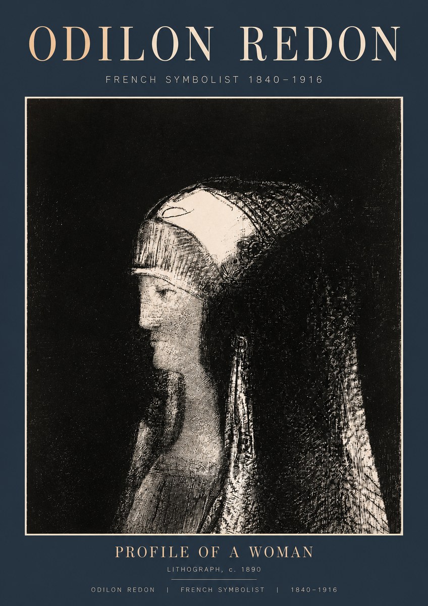 Odilon Redon Profile of a Woman No2 - Affiche