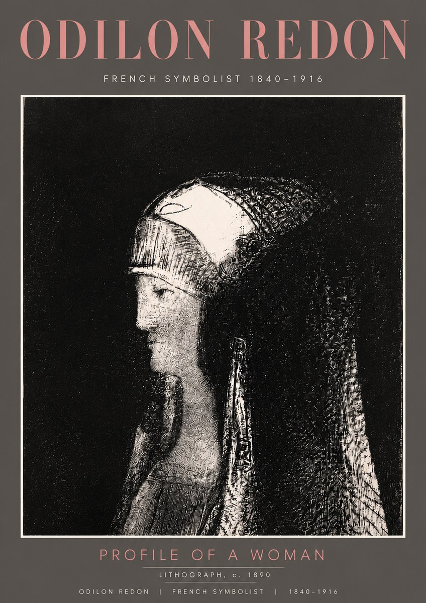 Odilon Redon Profile of a Woman No4 - Affiche
