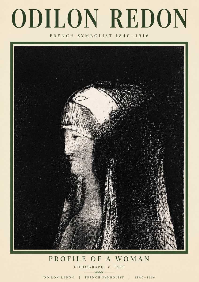 Odilon Redon Profile of a Woman No5 - Affiche