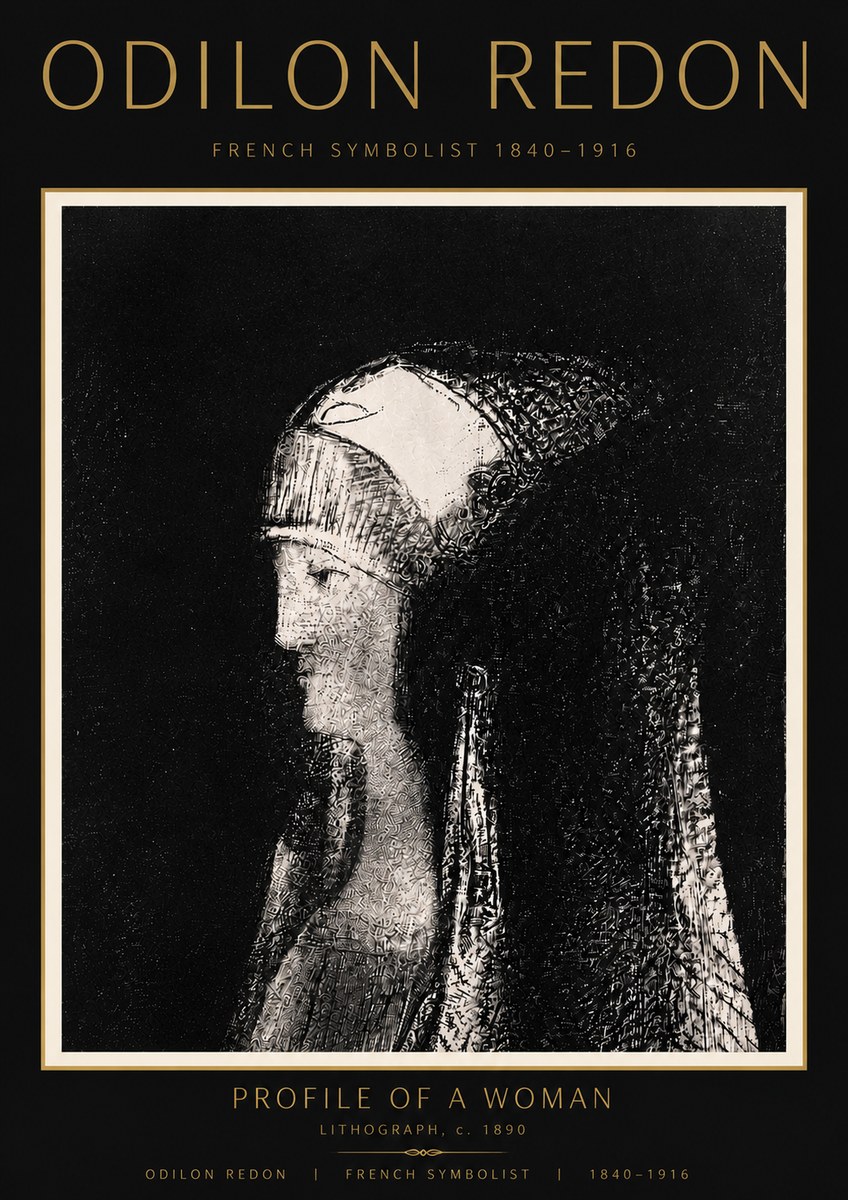 Odilon Redon Profile of a Woman No6 - Affiche