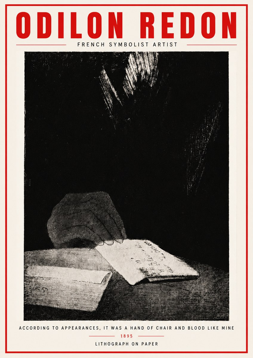 Odilon Redon According to Appearances, It Was a Hand of Chair and Blood Like Mine, No4 - Affiche