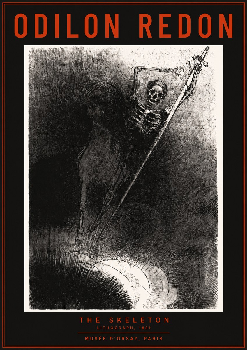 Odilon Redon The Skeleton No2 - Affiche