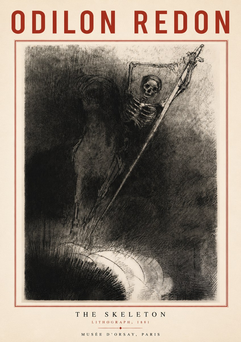 Odilon Redon The Skeleton No5 - Affiche