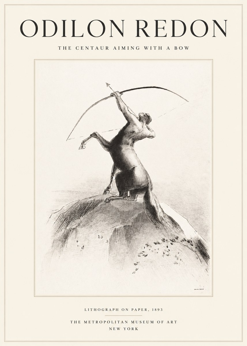 Odilon Redon The Centaur Aiming with a Bow No1 - Affiche