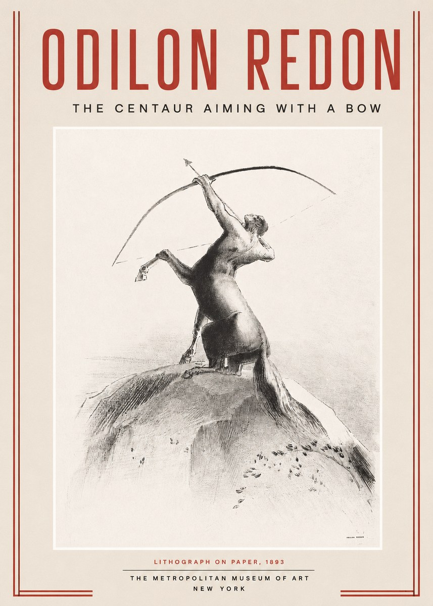 Odilon Redon The Centaur Aiming with a Bow No2 - Affiche