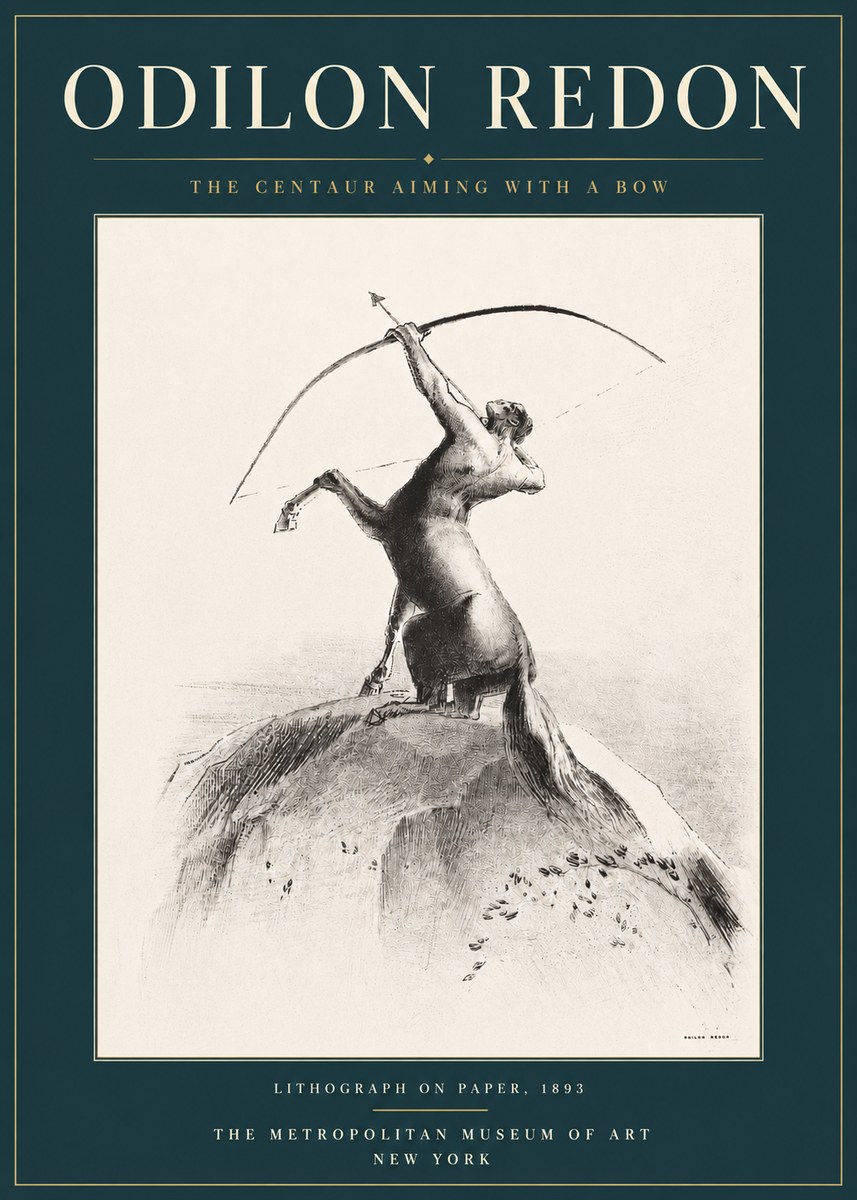 Odilon Redon The Centaur Aiming with a Bow No4 - Affiche
