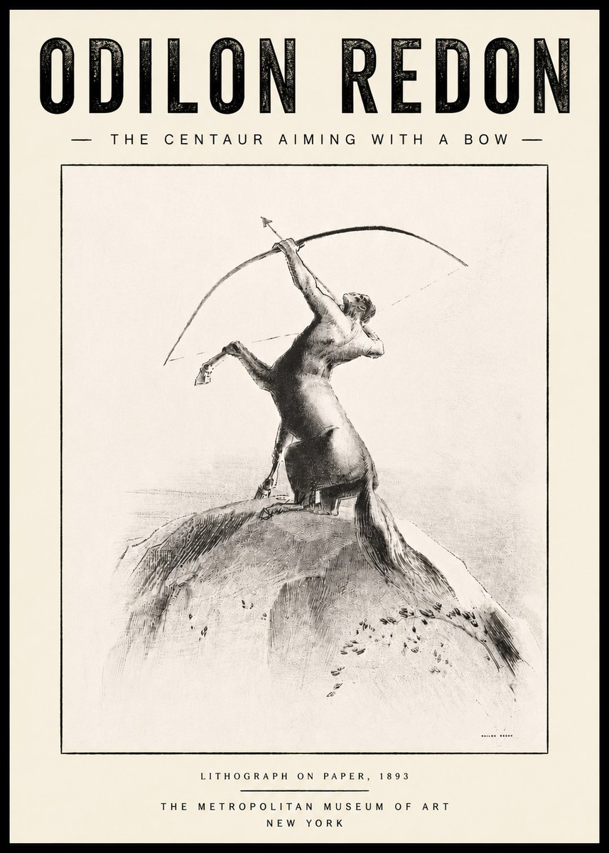 Odilon Redon The Centaur Aiming with a Bow No5 - Affiche