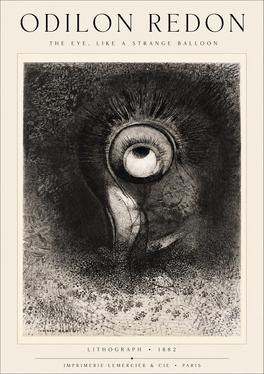 Odilon Redon The Eye, Like a Strange Balloon No1 - Affiche