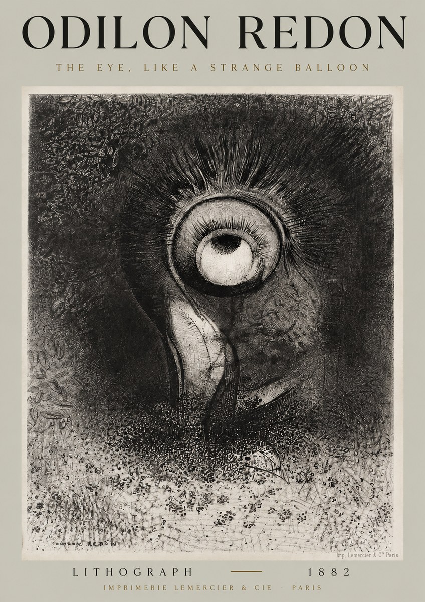 Odilon Redon The Eye, Like a Strange Balloon No2 - Affiche