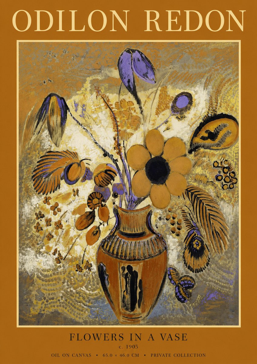 Odilon Redon Flowers in a Vase II No1 - Affiche