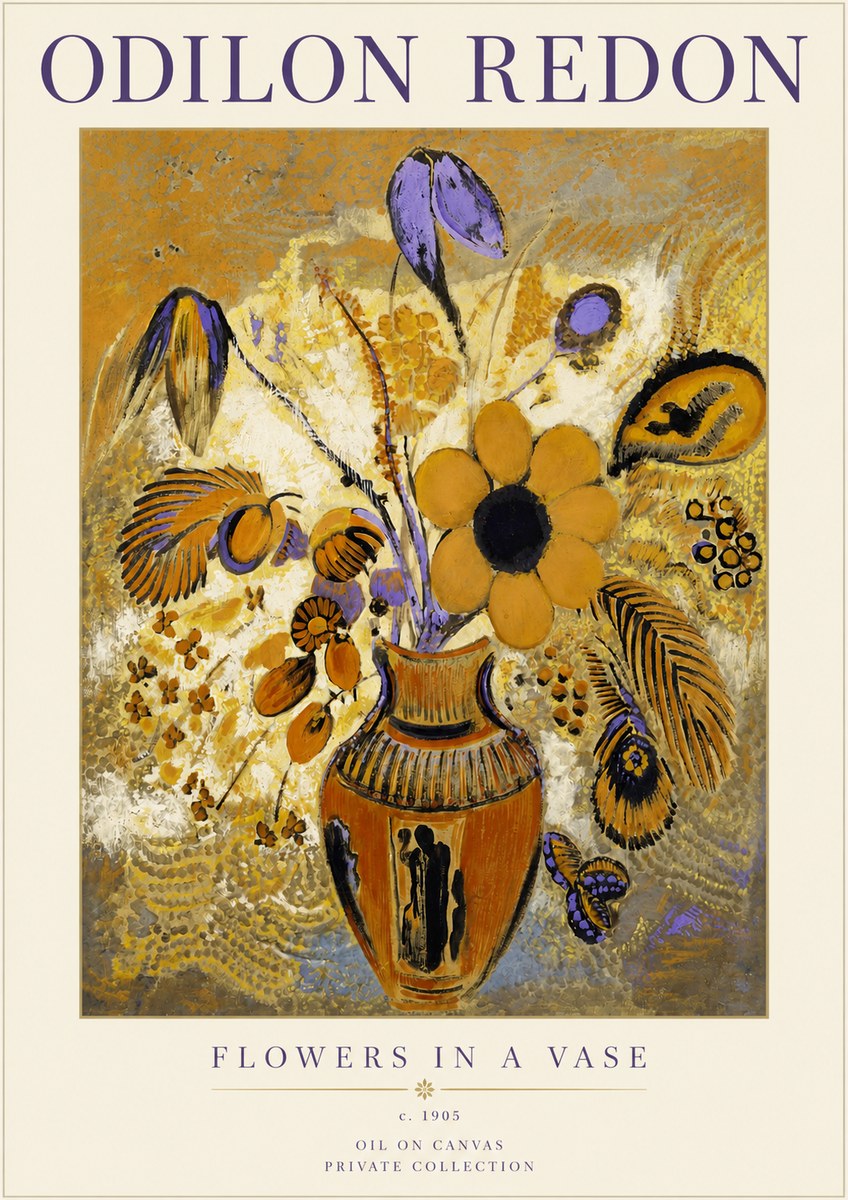 Odilon Redon Flowers in a Vase II No2 - Affiche