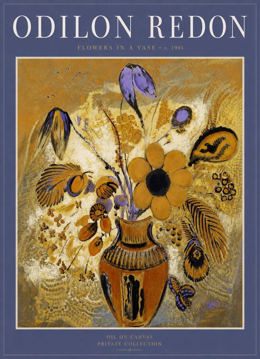 Odilon Redon Flowers in a Vase II No3 - Affiche