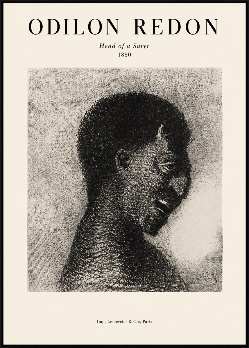 Odilon Redon Head of a Satyr No1 - Affiche
