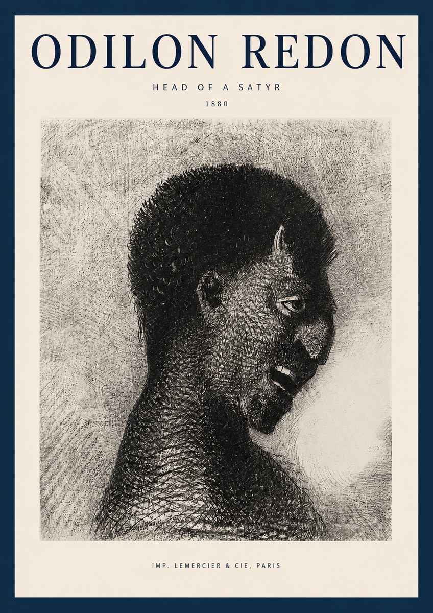 Odilon Redon Head of a Satyr No2 - Affiche