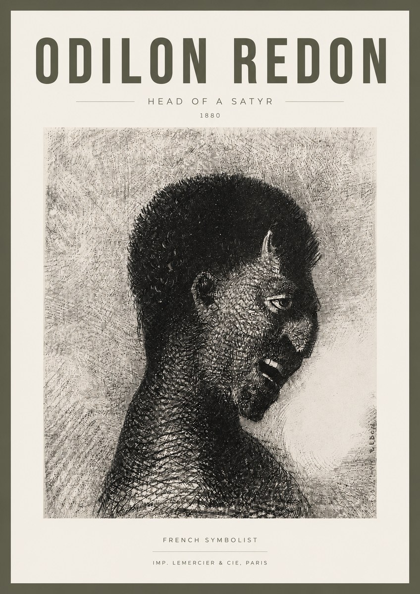 Odilon Redon Head of a Satyr No3 - Affiche