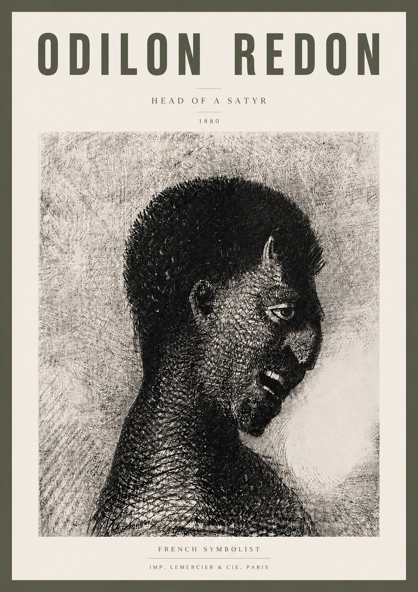 Odilon Redon Head of a Satyr No5 - Affiche