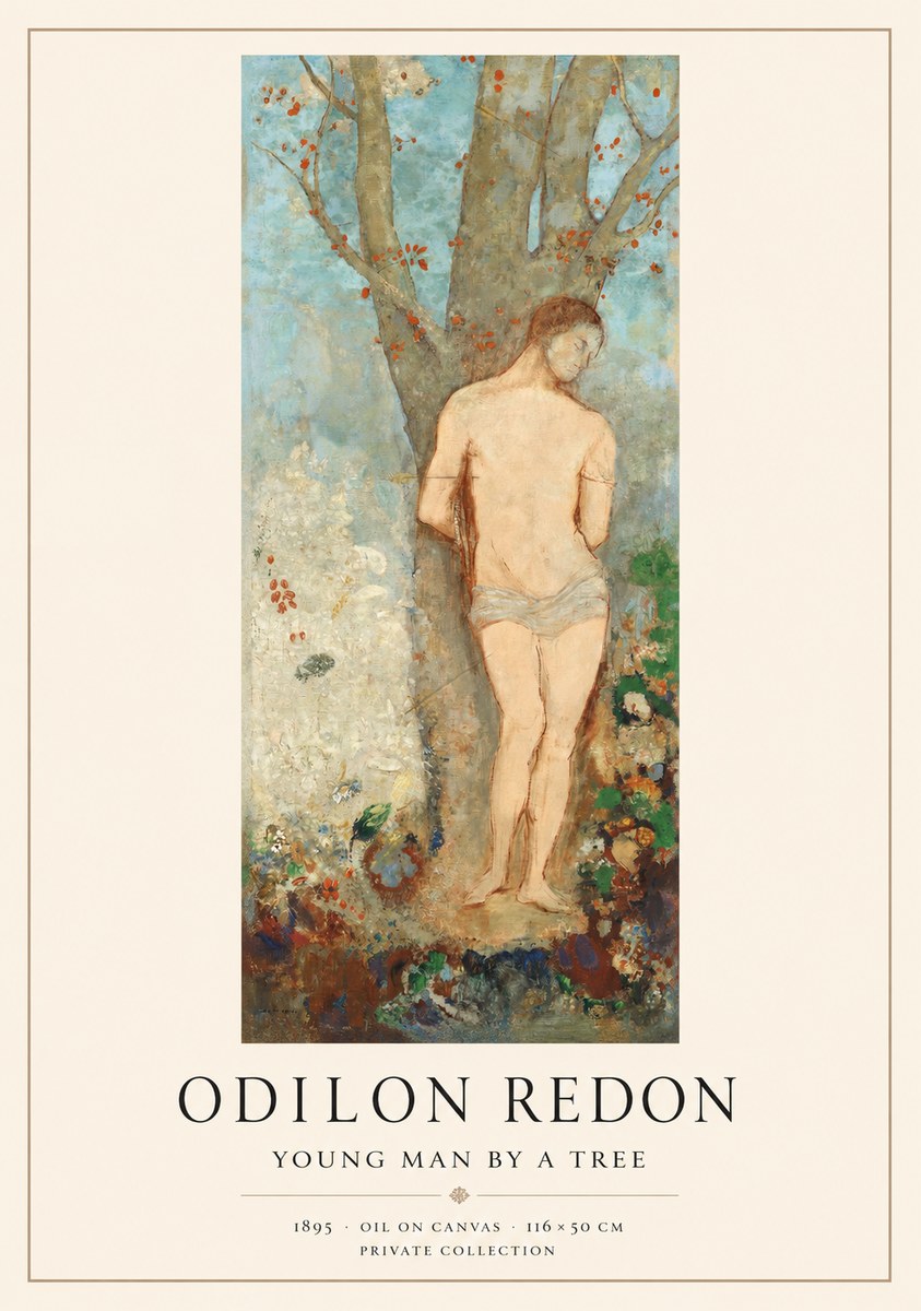 Odilon Redon Young Man by a Tree No1 - Affiche