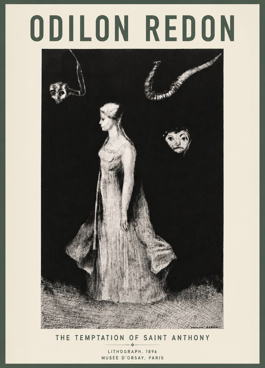 Odilon Redon The Temptation of Saint Anthony No4 - Affiche