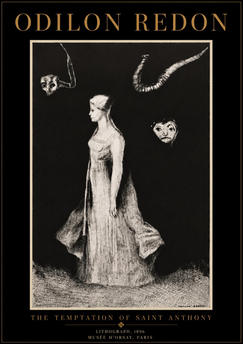 Odilon Redon The Temptation of Saint Anthony No6 - Affiche