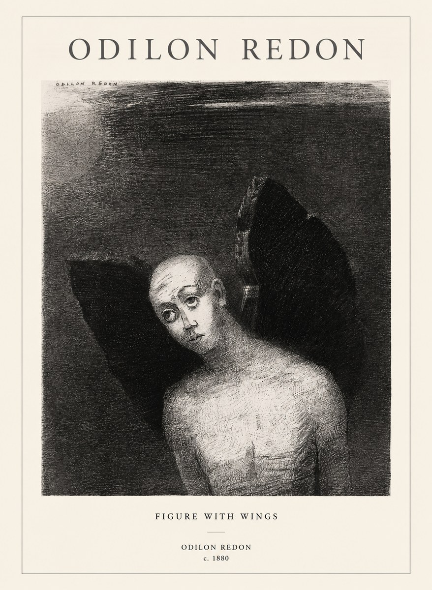 Odilon Redon Figure with Wings No1 - Affiche