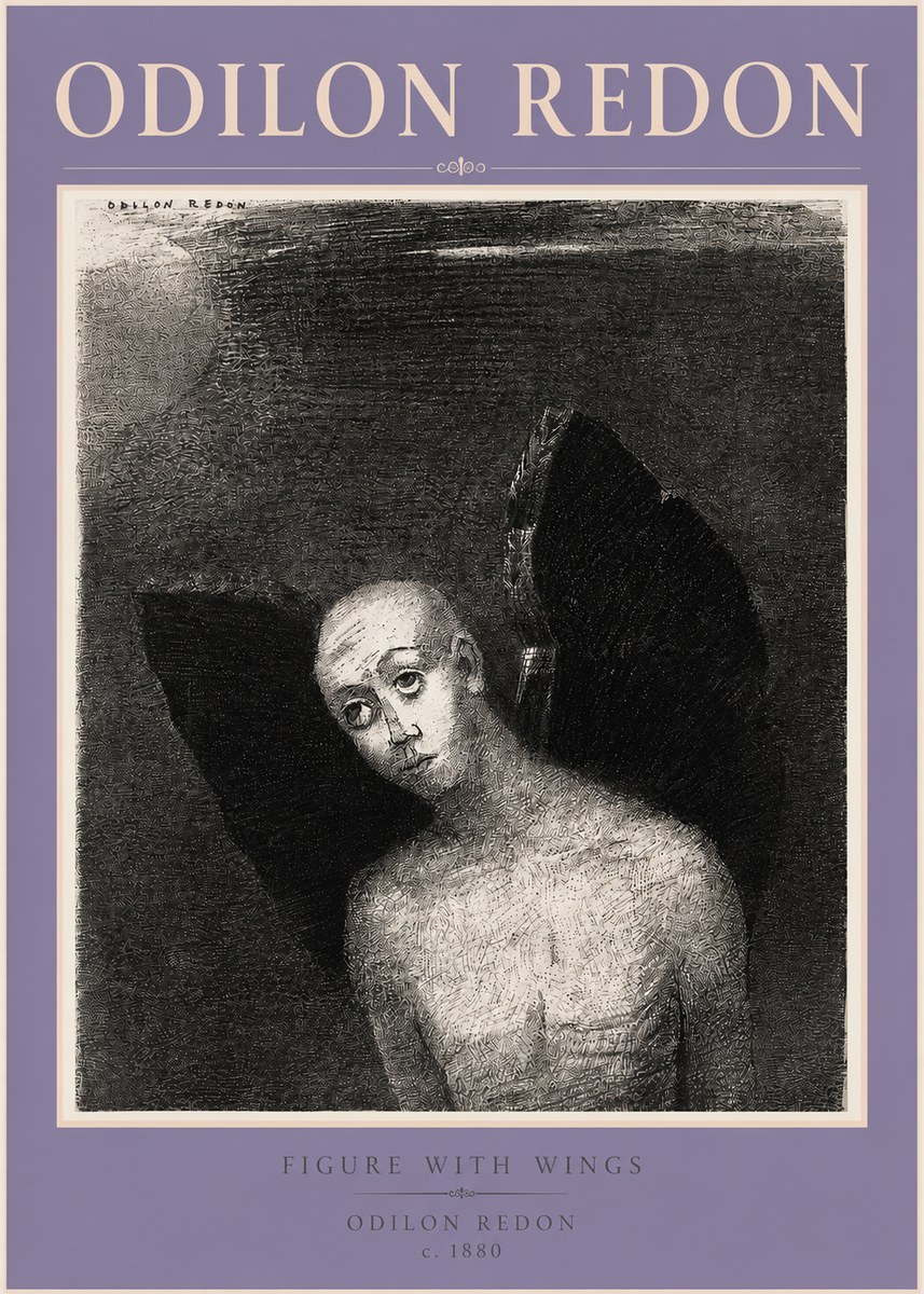 Odilon Redon Figure with Wings No3 - Affiche
