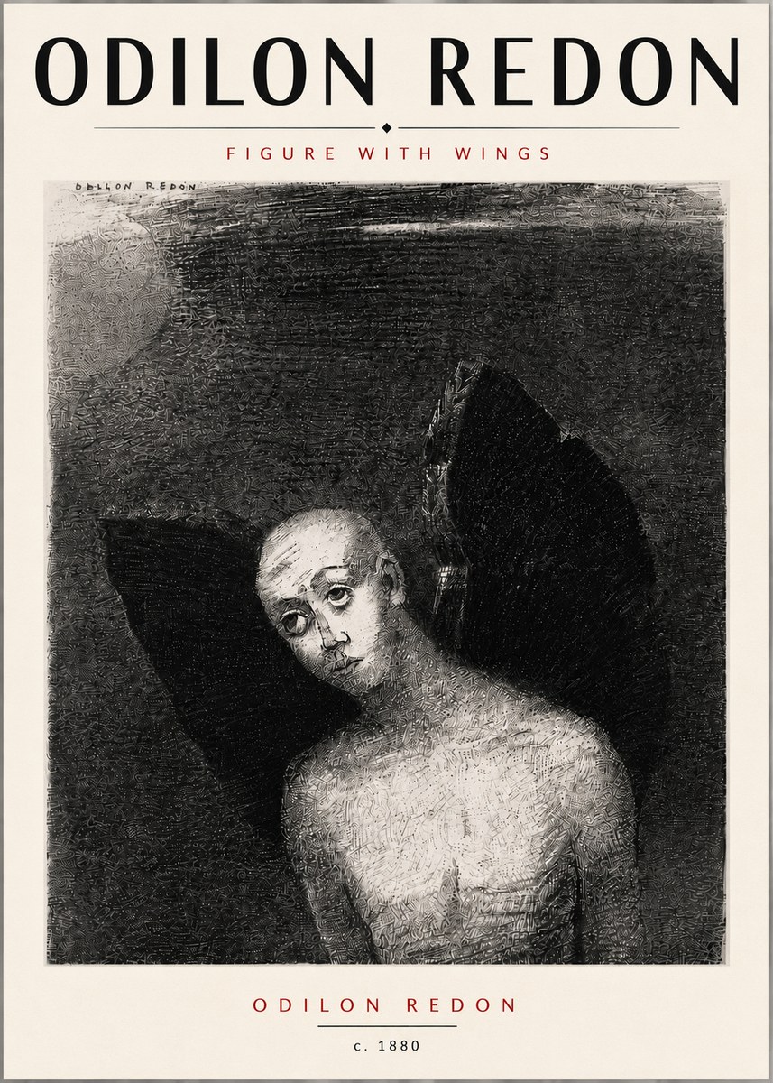 Odilon Redon Figure with Wings No6 - Affiche
