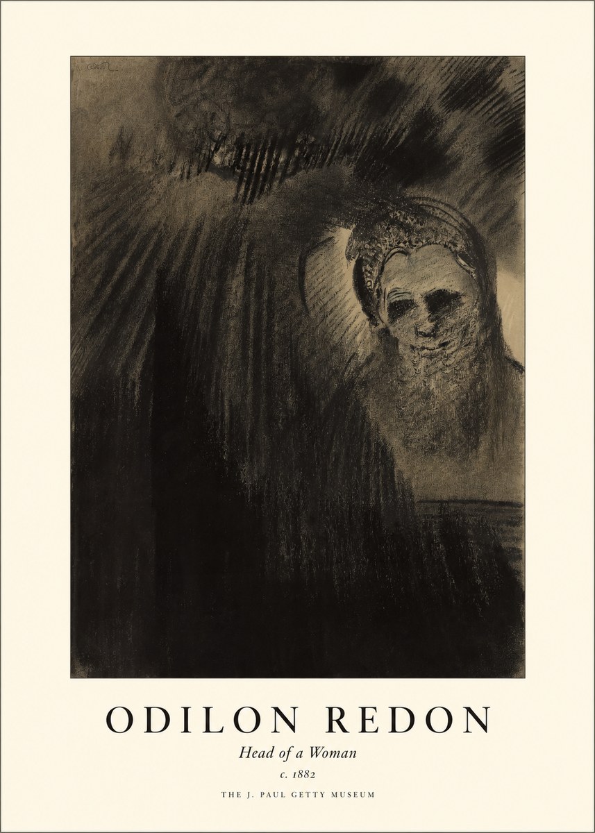 Odilon Redon Head of a Woman No1 - Affiche