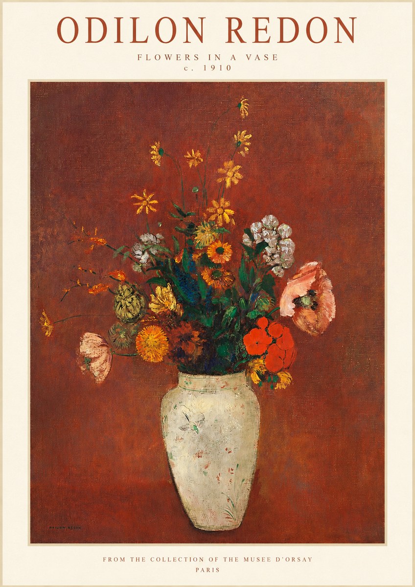 Odilon Redon Flowers in a Vase III No1 - Affiche