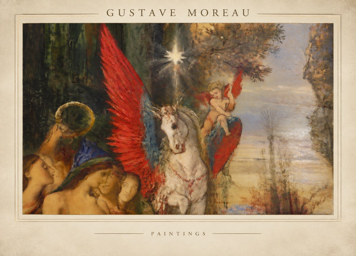 Gustave Moreau Pegasus No4 - Affiche