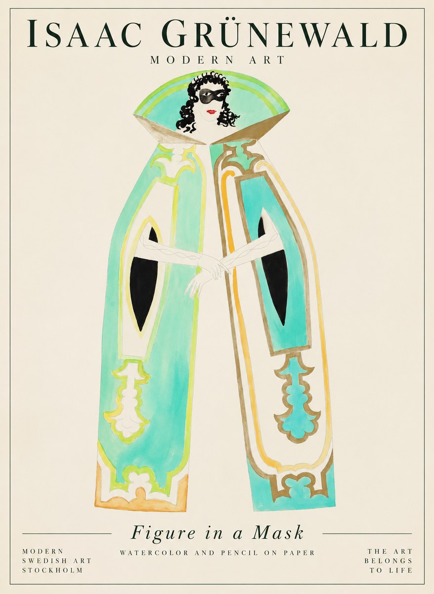 Isaac Grünewald Figure in a Mask No1 - Affiche