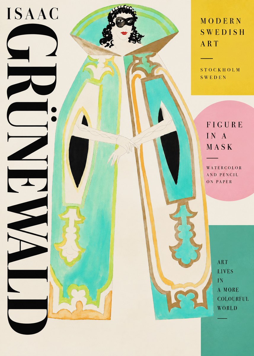 Isaac Grünewald Figure in a Mask No5 - Affiche
